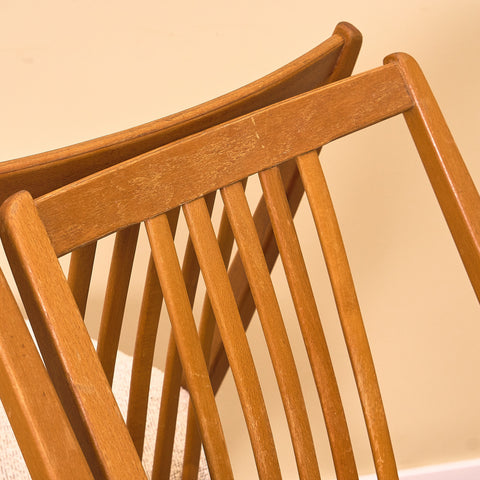 Swedish set of 4 dining chairs in beech by Gottfrid Karlsson & Söner Stolfabrik, Diö