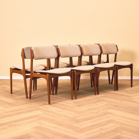 Danish dining chairs in teak, model OD49 by Erik Buch for OD Møbler