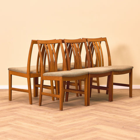 Swedish dining chairs in teak