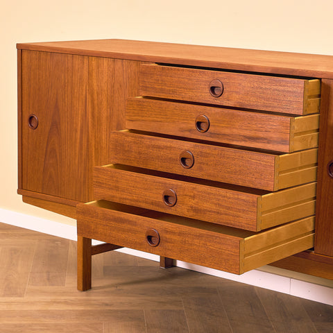 Swedish sideboard in teak and oak, model 'Ulvö' by Yngve Extract for Bjästa Snickerifabriks AB