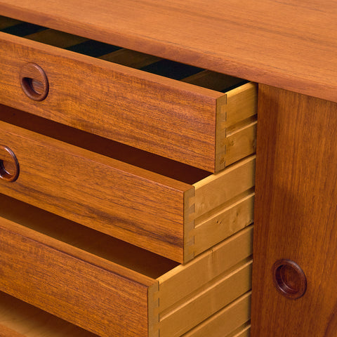 Swedish sideboard in teak and oak, model 'Ulvö' by Yngve Extract for Bjästa Snickerifabriks AB