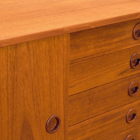 Swedish sideboard in teak and oak, model 'Ulvö' by Yngve Extract for Bjästa Snickerifabriks AB