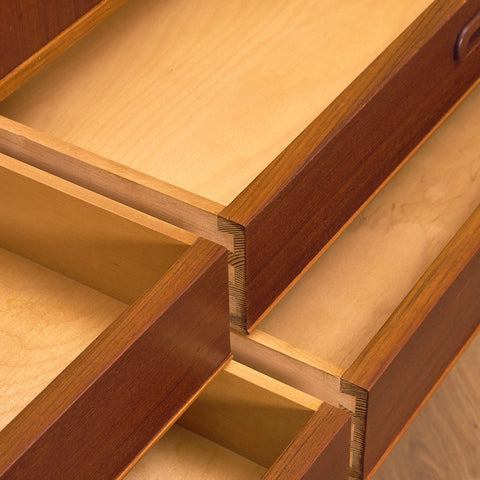 Swedish highboard in teak and oak