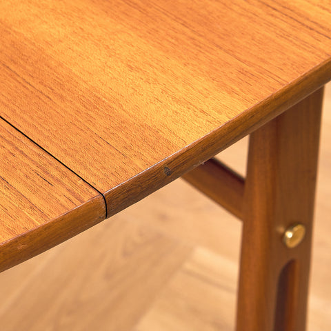 Swedish folding side table in teak