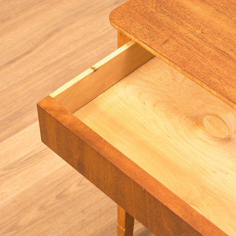 Swedish bedside tables in beech and teak by Svensk Möbelindustri