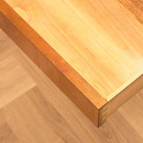 Swedish bedside tables in beech and teak by Svensk Möbelindustri