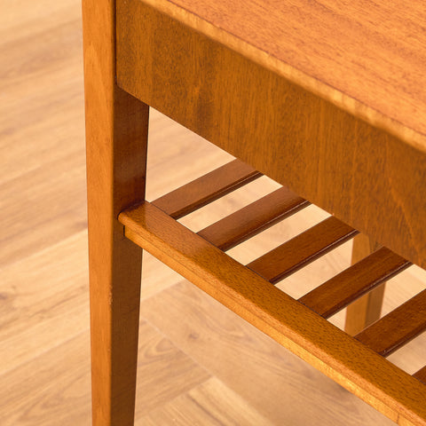 Swedish bedside tables in beech and teak by Svensk Möbelindustri