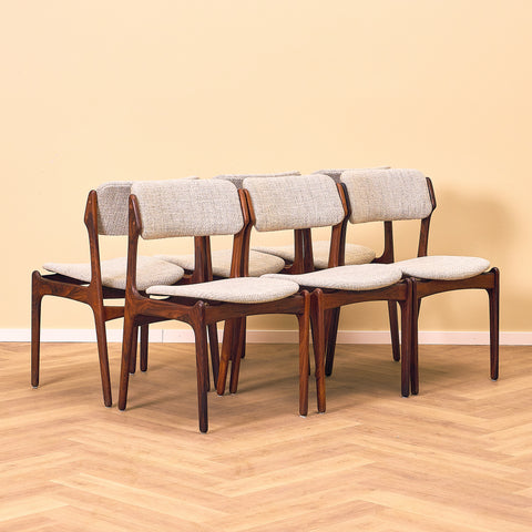 Danish dining chairs in Santos rosewood, model OD49 by Erik Buch for OD Møbler