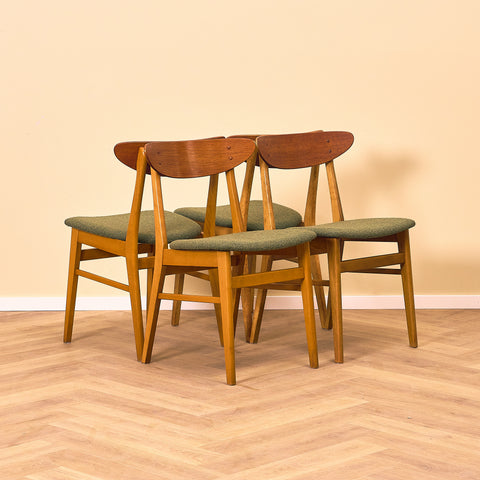 Dining chairs in teak & beech by Farstrup, model 210