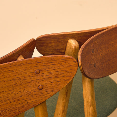 Dining chairs in teak & beech by Farstrup, model 210