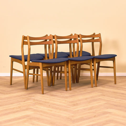 Danish dining chairs in teak and beech