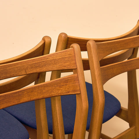 Danish dining chairs in teak and beech