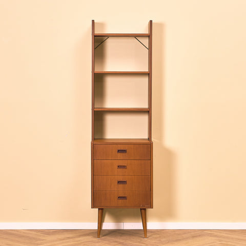 Swedish bookshelf in teak and beech