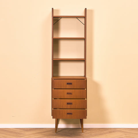 Swedish bookshelf in teak and beech
