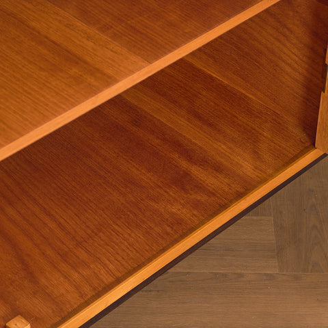 Swedish highboard in teak by Hugo Troeds, Bjärnum