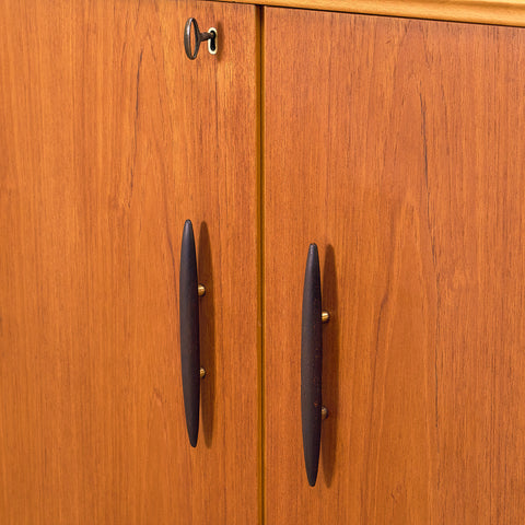 Swedish highboard in teak by Hugo Troeds, Bjärnum