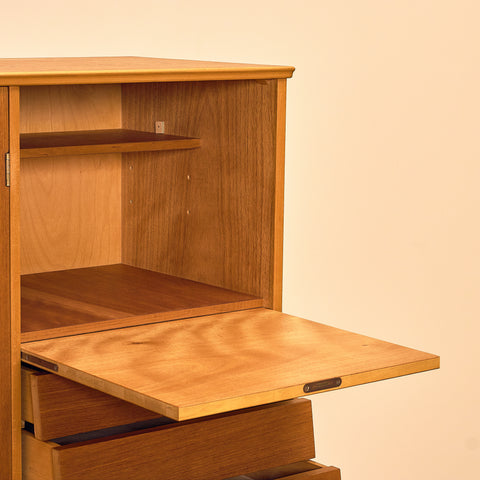 Swedish highboard in teak by Hugo Troeds, Bjärnum