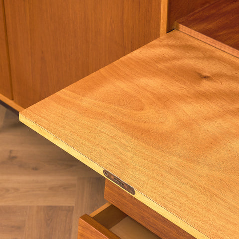 Swedish highboard in teak by Hugo Troeds, Bjärnum
