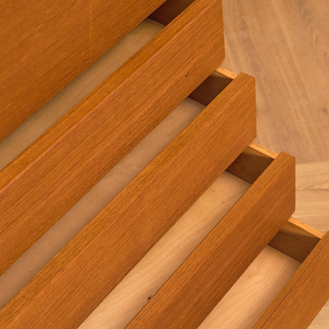 Swedish highboard in teak by Hugo Troeds, Bjärnum