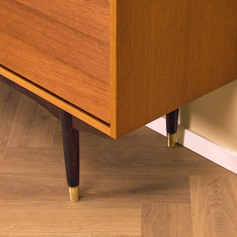 Swedish highboard in teak by Hugo Troeds, Bjärnum