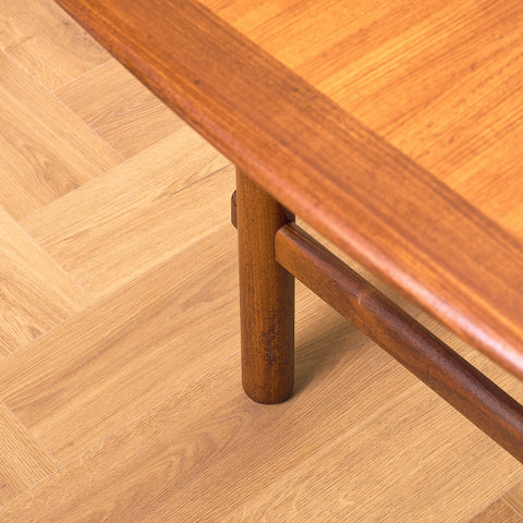 Swedish coffee table in teak and walnut by HMB Möbler Rörvik