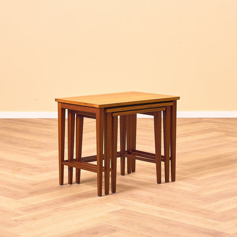 Danish set of nest of tables in teak