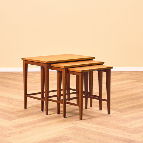Danish set of nest of tables in teak