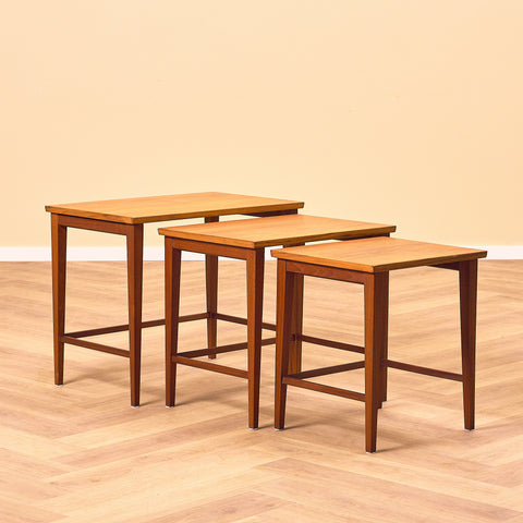 Danish set of nest of tables in teak