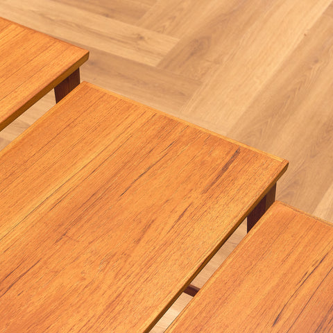 Danish set of nest of tables in teak