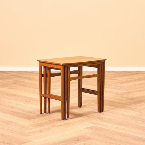 Danish set of nest of tables in teak