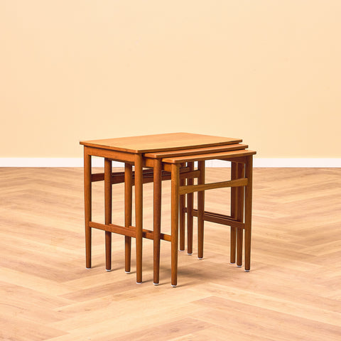 Danish set of nest of tables in teak