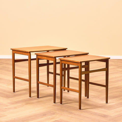 Danish set of nest of tables in teak