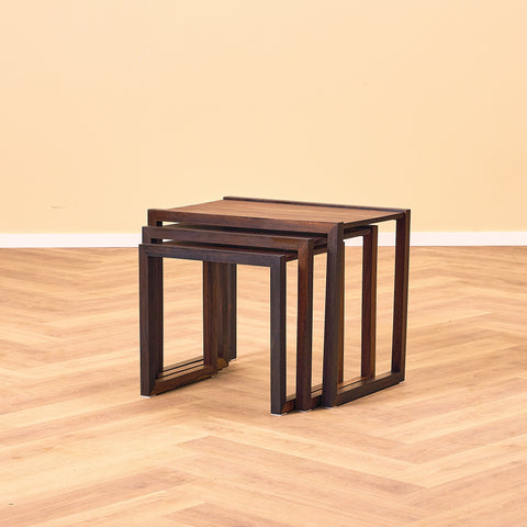 Danish set of nest of tables in Santos rosewood