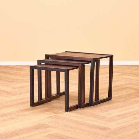 Danish set of nest of tables in Santos rosewood