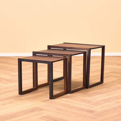 Danish set of nest of tables in Santos rosewood