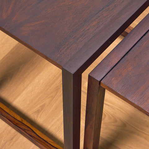 Danish set of nest of tables in Santos rosewood