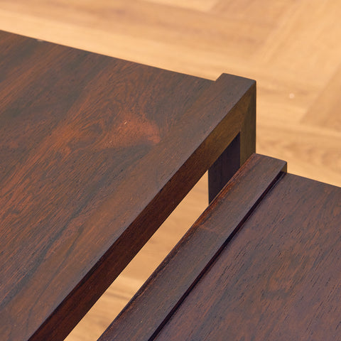 Danish set of nest of tables in Santos rosewood
