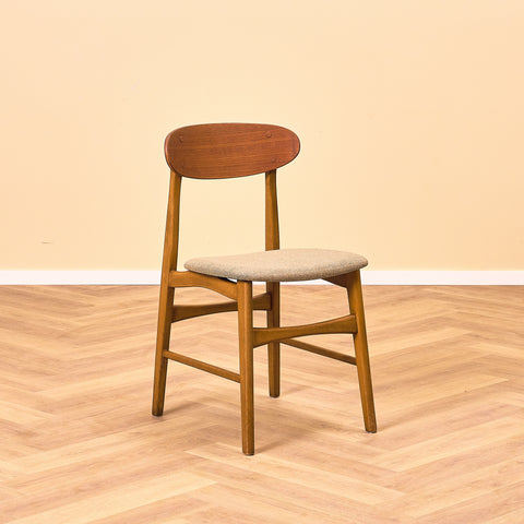 Danish dining chairs in teak and beech