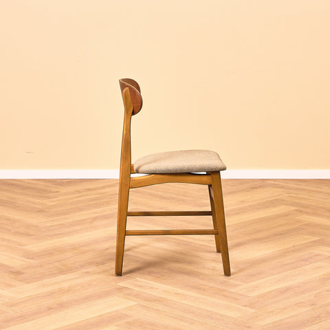 Danish dining chairs in teak and beech
