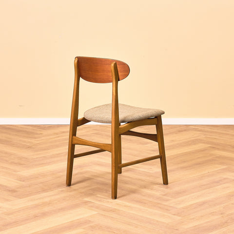 Danish dining chairs in teak and beech
