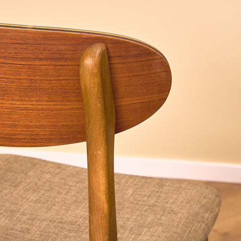 Danish dining chairs in teak and beech
