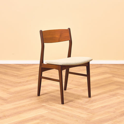 Danish dining chairs in teak and walnut