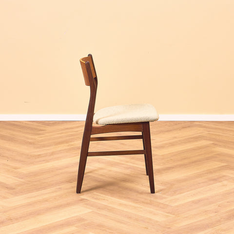 Danish dining chairs in teak and walnut