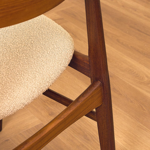 Danish dining chairs in teak and walnut