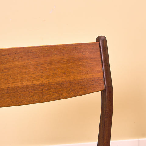 Danish dining chairs in teak and walnut