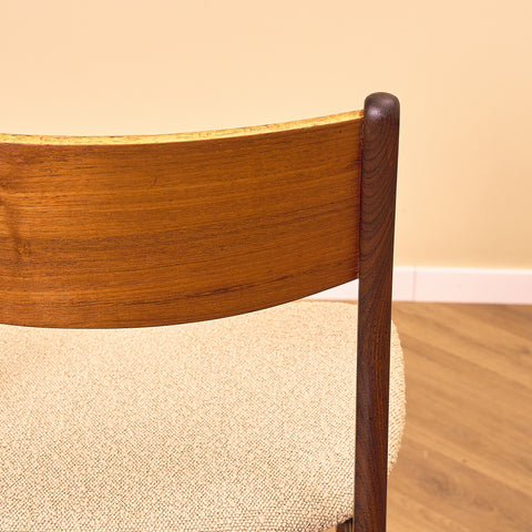 Danish dining chairs in teak and walnut