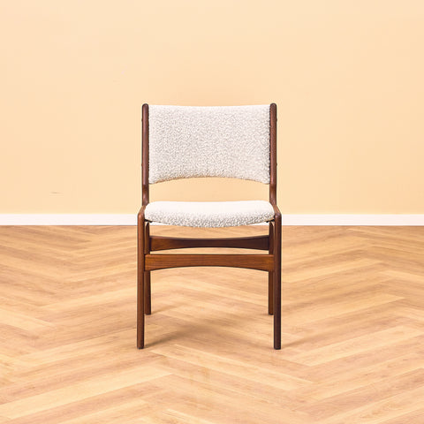 Danish dining chairs in walnut by Erik Buch, model 98