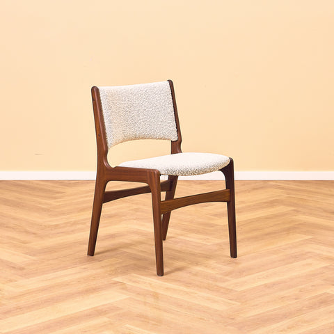 Danish dining chairs in walnut by Erik Buch, model 98