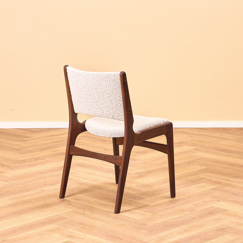 Danish dining chairs in walnut by Erik Buch, model 98