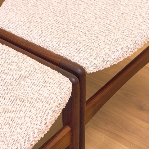 Danish dining chairs in walnut by Erik Buch, model 98